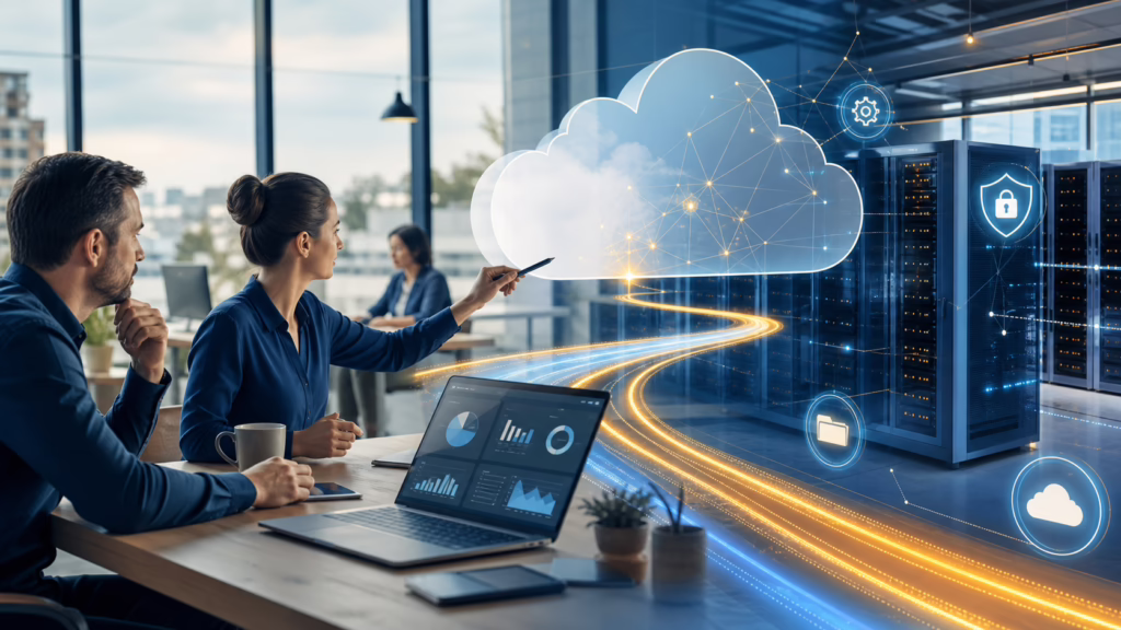 Cloud migration roadmap with secure cloud infrastructure and business planning